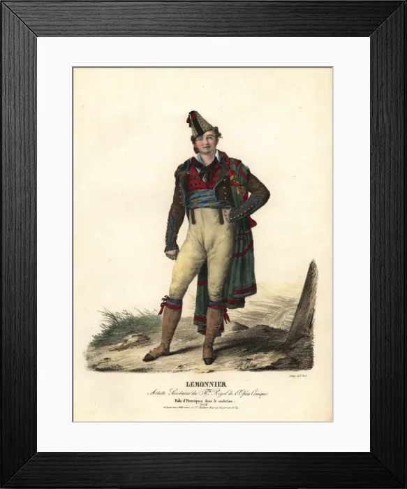 Framed Print : Tenor opera singer Louis Augustin Lemonnier Framed Print : Tenor opera singer Louis Augustin Lemonnier