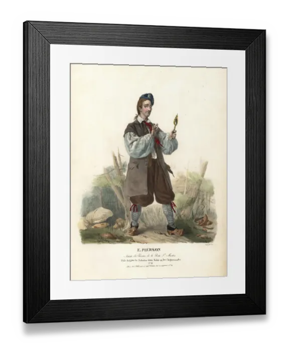 Framed Print : E. Pierson as Kabri le Sabotier in Kabri, 1822 Framed Print : E. Pierson as Kabri le Sabotier in Kabri, 1822