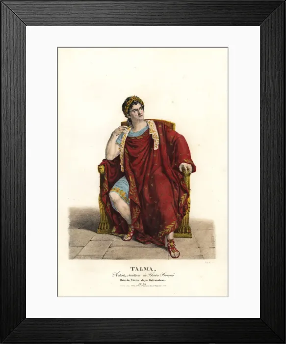 Framed Print : Francois Joseph Talma as Nero in Britannicus, 1817 Framed Print : Francois Joseph Talma as Nero in Britannicus, 1817
