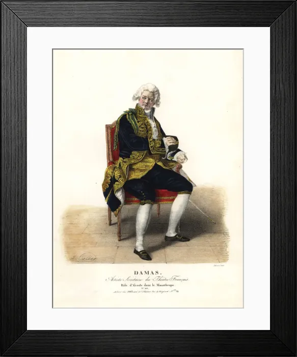 Framed Print : Alexandre Damas as Alceste in Le Misanthrope Framed Print : Alexandre Damas as Alceste in Le Misanthrope