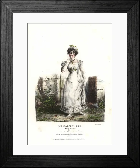 Framed Print : Jenny Vertpre as Michelette in La Servante Justifiee, 1822 Framed Print : Jenny Vertpre as Michelette in La Servante Justifiee, 1822