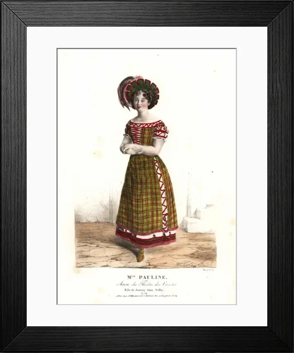 Framed Print : Mlle Pauline as Jeanny in the vaudeville piece Trilby, 1823 Framed Print : Mlle Pauline as Jeanny in the vaudeville piece Trilby, 1823