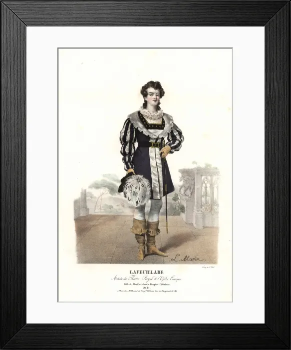 Framed Print : Lafeuillade as Montfort in La Bergere Chatelaine, 1820 Framed Print : Lafeuillade as Montfort in La Bergere Chatelaine, 1820