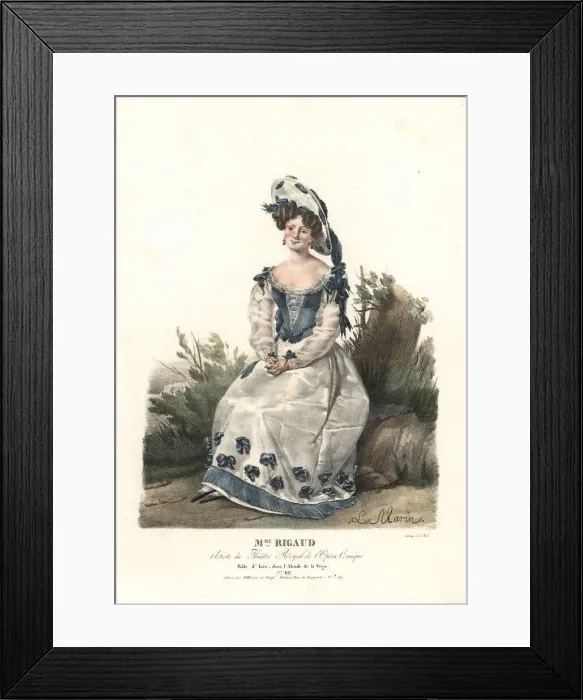 Framed Print : Soprano Madame Rigaud as Ines in L Alcalde de la Vega, 1824 Framed Print : Soprano Madame Rigaud as Ines in L Alcalde de la Vega, 1824
