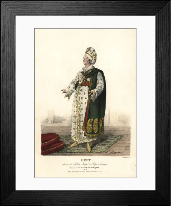 Framed Print : Tenor singer Huet as the Caliph in The Caliph Framed Print : Tenor singer Huet as the Caliph in The Caliph
