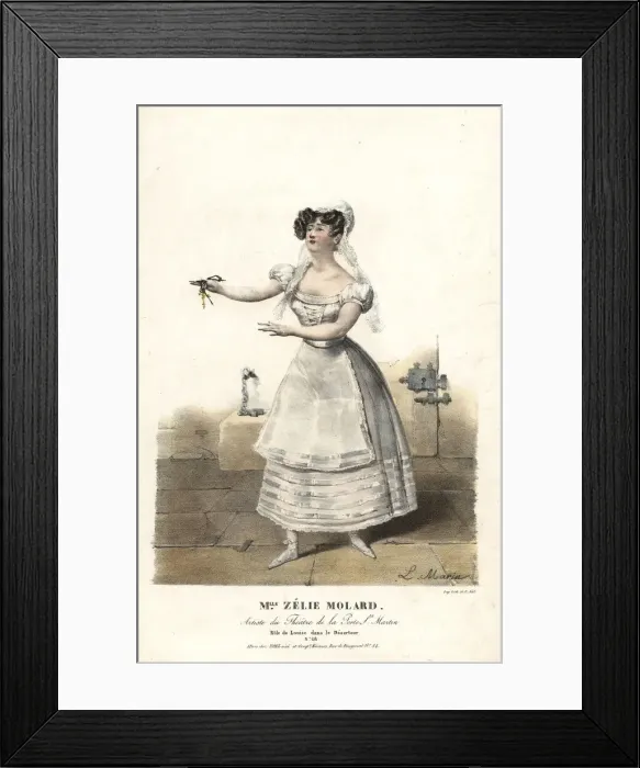 Framed Print : Dancer Zelie Molard as Louise in Le Deserteur, 1824 Framed Print : Dancer Zelie Molard as Louise in Le Deserteur, 1824