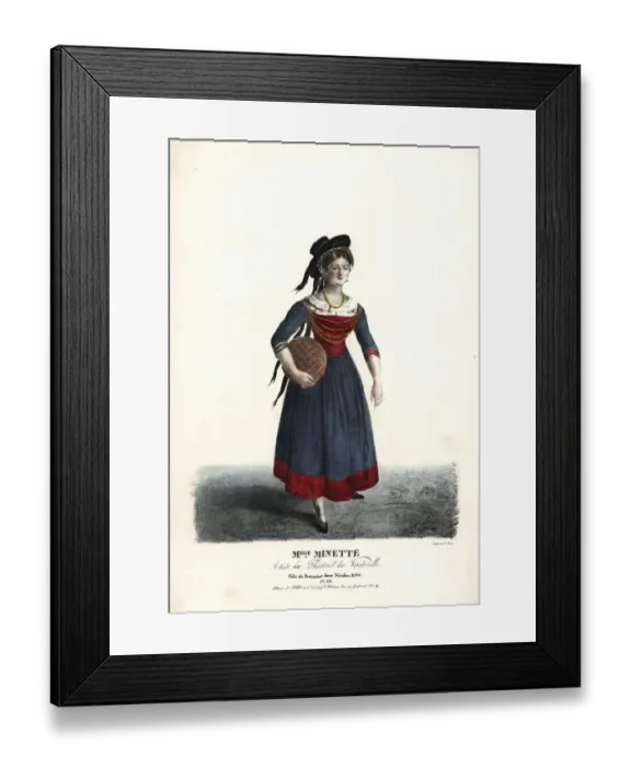 Framed Print : Mlle Minette as Francoise in Nicolas Remi, 1823 Framed Print : Mlle Minette as Francoise in Nicolas Remi, 1823