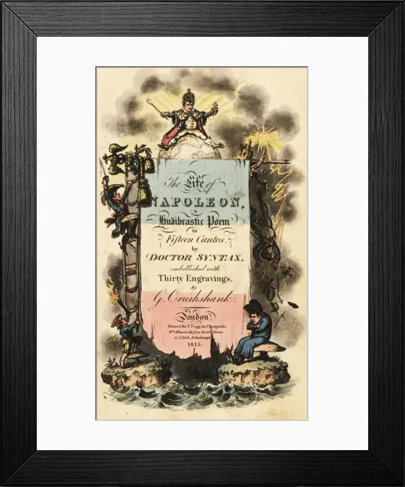 Framed Print : Title page with calligraphy and vignettes Framed Print : Title page with calligraphy and vignettes