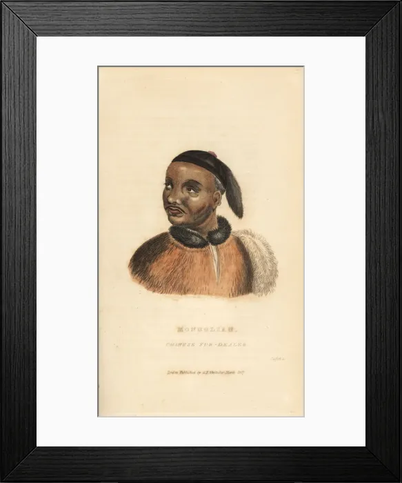 Framed Print : Mongolian man, Chinese fur dealer, 19th century Framed Print : Mongolian man, Chinese fur dealer, 19th century