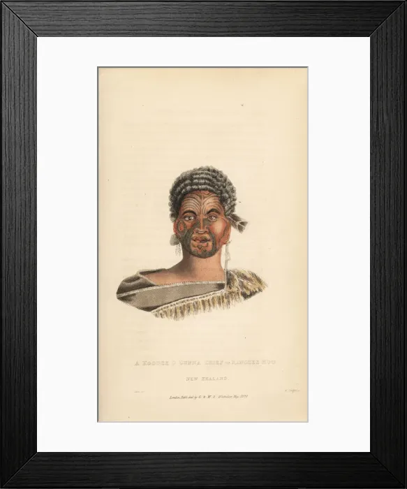Framed Print : A Hoodee o Gunna, chief of Ranghee Hoo, New Zealand Framed Print : A Hoodee o Gunna, chief of Ranghee Hoo, New Zealand