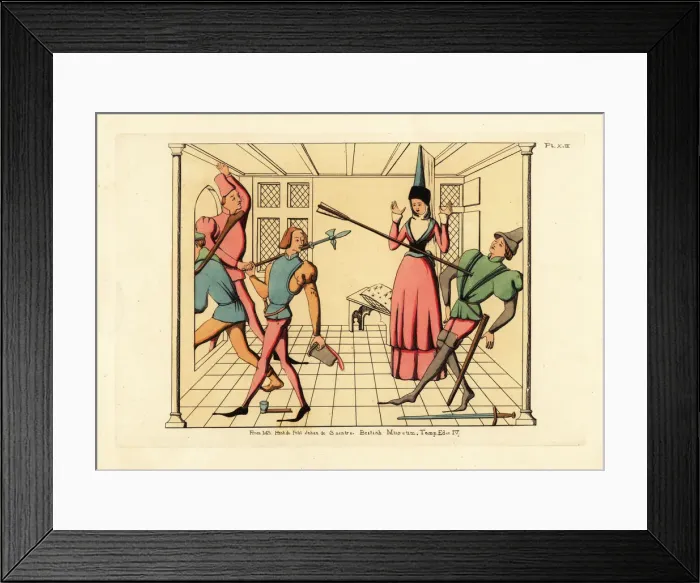 Framed Print : Costume of the late 15th century, from a scene of murder Framed Print : Costume of the late 15th century, from a scene of murder
