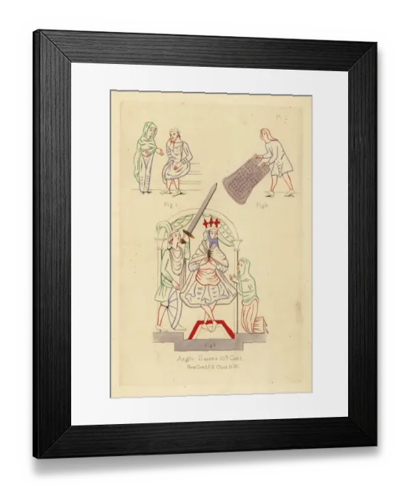 Framed Print : Costumes of the Anglo-Saxons, 10th century Framed Print : Costumes of the Anglo-Saxons, 10th century