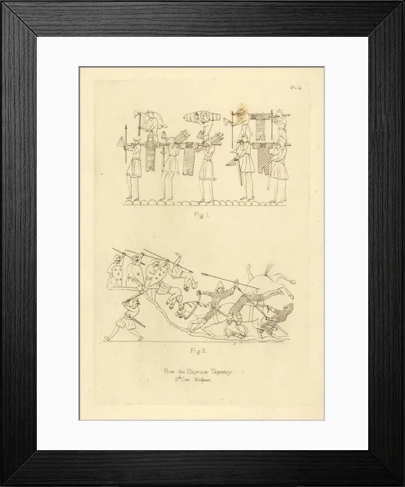 Framed Print : Saxon and Norman military costume from Framed Print : Saxon and Norman military costume from