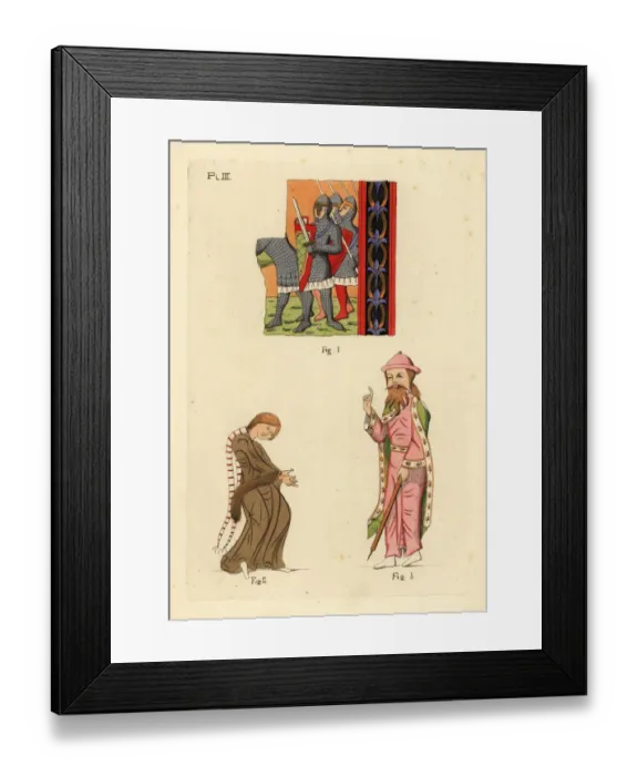 Framed Print : Norman fashions 11th century Framed Print : Norman fashions 11th century