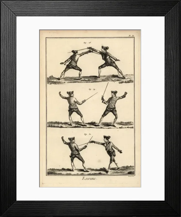 Framed Print : Fencing positions Framed Print : Fencing positions