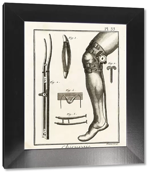 18th century surgical knee pad and dislocation machine