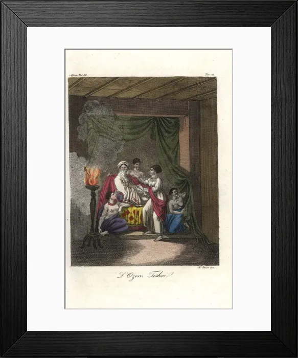 Framed Print : The Abyssinian princess, Ozoro Tishai, with her servants Framed Print : The Abyssinian princess, Ozoro Tishai, with her servants