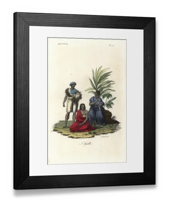 Framed Print : Natives of the three tribes of Galla, southern Abyssinia Framed Print : Natives of the three tribes of Galla, southern Abyssinia