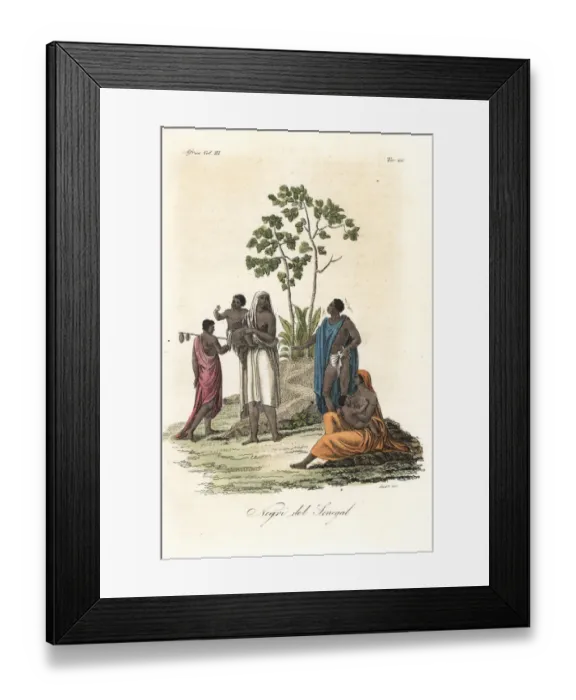 Framed Print : Costumes of the Wolof people of Senegal Framed Print : Costumes of the Wolof people of Senegal