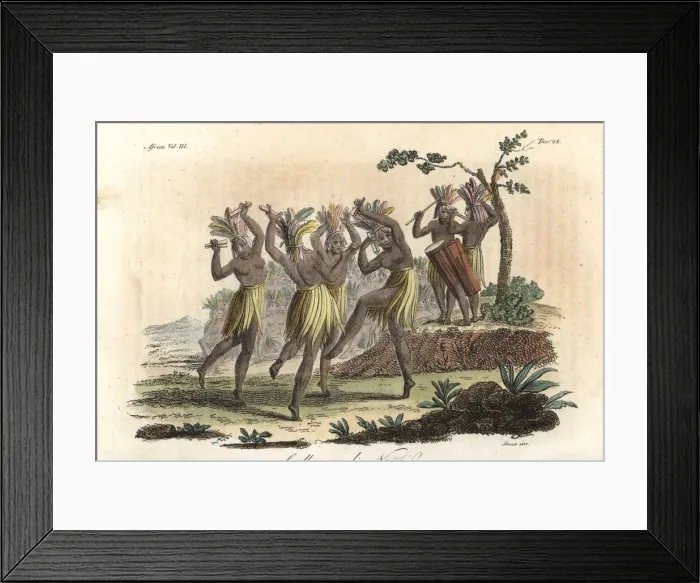 Framed Print : Mandingo dancers dancing a cullunjee Framed Print : Mandingo dancers dancing a cullunjee