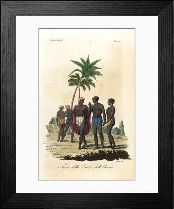 Framed Print : Natives of the Ivory Coast, Africa Framed Print : Natives of the Ivory Coast, Africa