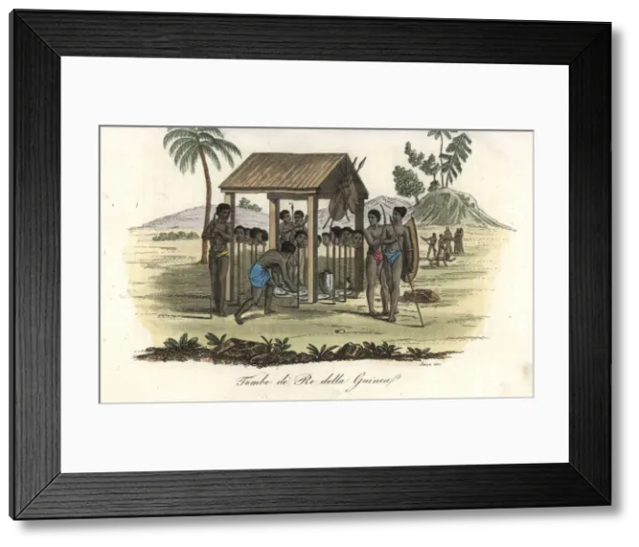 Framed Print : Tomb of a Guinean king, guarded by warriors Framed Print : Tomb of a Guinean king, guarded by warriors