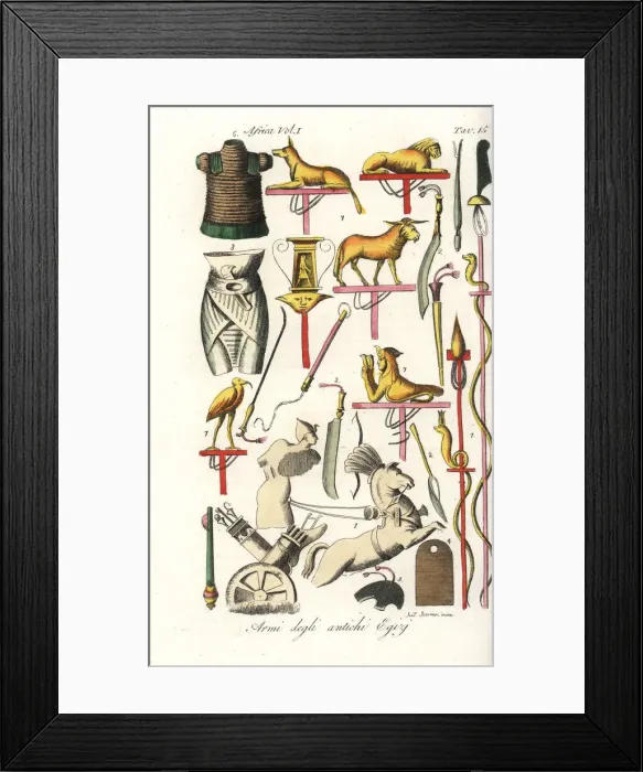 Framed Print : Arms and armour of the ancient Egyptians Framed Print : Arms and armour of the ancient Egyptians