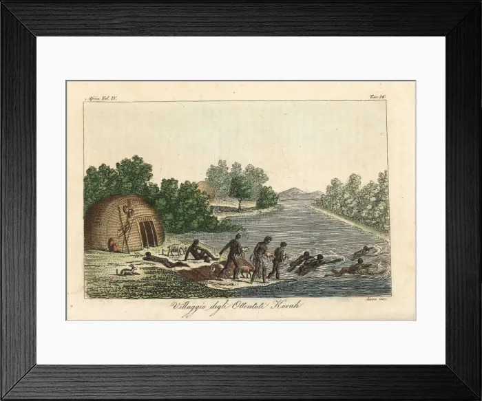 Framed Print : Village of the Khoikhoi of Korah Framed Print : Village of the Khoikhoi of Korah