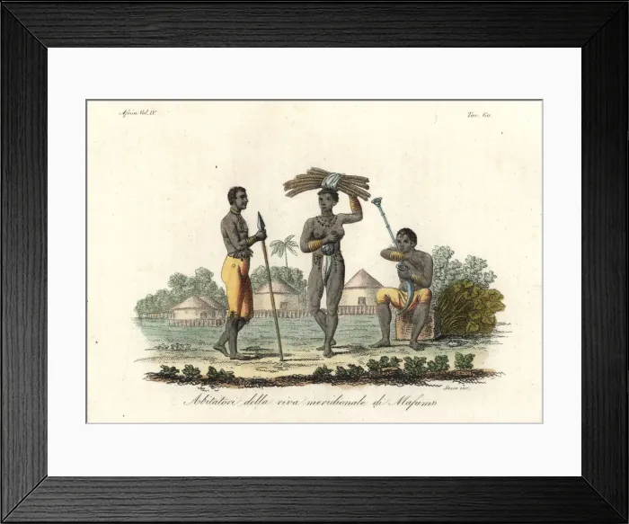 Framed Print : Costumes of the natives of Dalagoa Bay, Mozambique Framed Print : Costumes of the natives of Dalagoa Bay, Mozambique