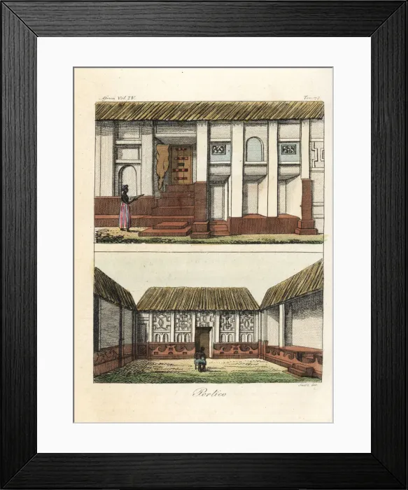 Framed Print : Entrance and courtyards in houses in Kumasi