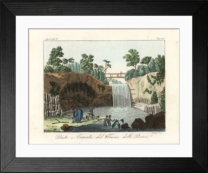 Framed Print : Bridge and waterfall over a river in Madagascar Framed Print : Bridge and waterfall over a river in Madagascar
