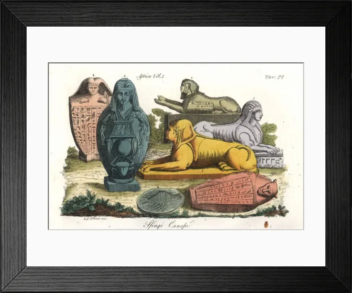 Framed Print : Egyptian gods: the Sphinx and Canopus Framed Print : Egyptian gods: the Sphinx and Canopus