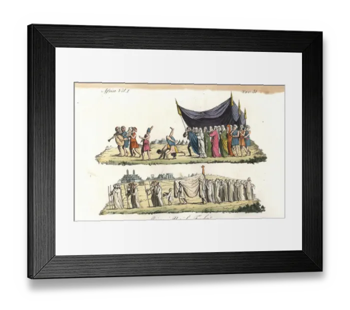 Framed Print : Egyptian wedding and funeral rites, 18th century Framed Print : Egyptian wedding and funeral rites, 18th century