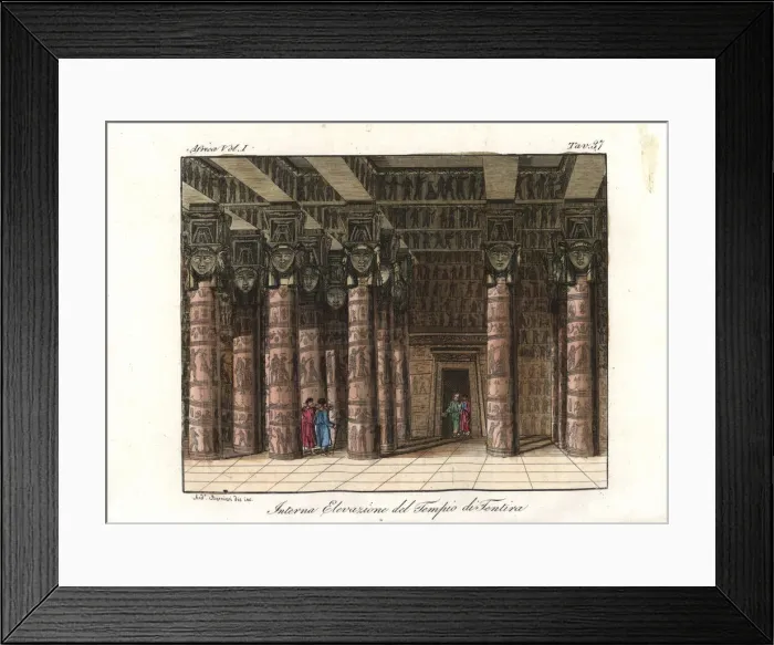 Framed Print : Interior of the Temple of Hathor Framed Print : Interior of the Temple of Hathor