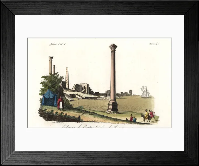 Framed Print : Pompeys Pillar and Cleopatras Needle Framed Print : Pompeys Pillar and Cleopatras Needle