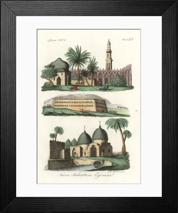 Framed Print : New Egyptian architecture: mosque, convent and tombs Framed Print : New Egyptian architecture: mosque, convent and tombs