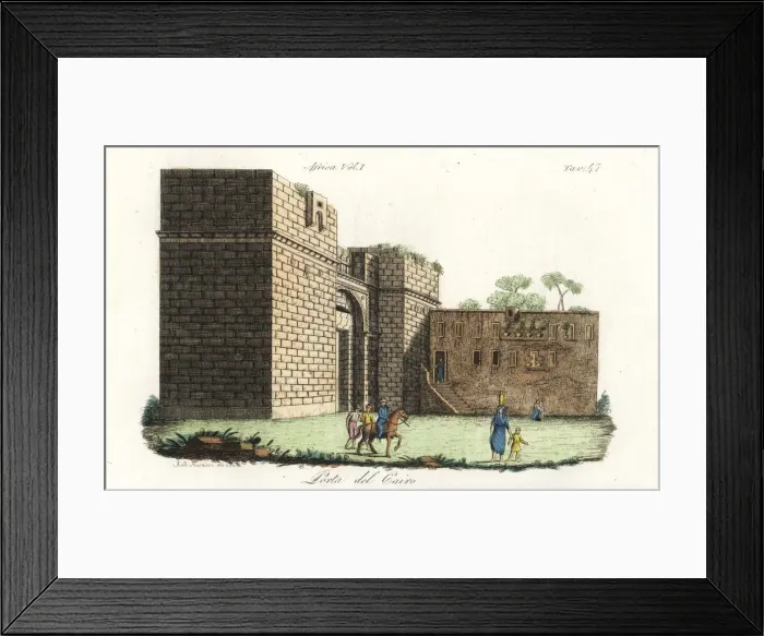 Framed Print : The gate of Cairo, Egypt, 1820s Framed Print : The gate of Cairo, Egypt, 1820s