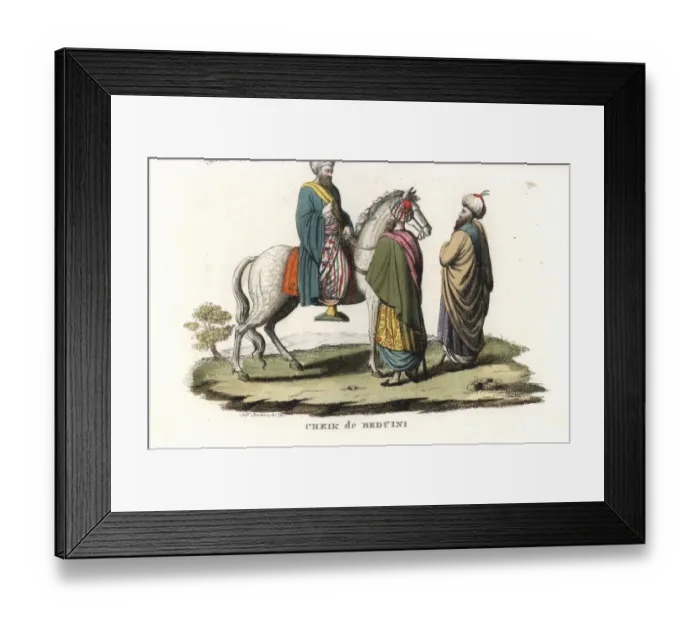 Framed Print : Bedouin arab sheiks of Egypt, 1820s Framed Print : Bedouin arab sheiks of Egypt, 1820s