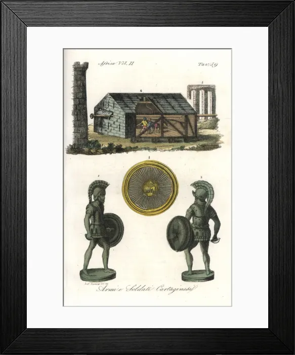 Framed Print : Carthaginian weapons and soldiers Framed Print : Carthaginian weapons and soldiers