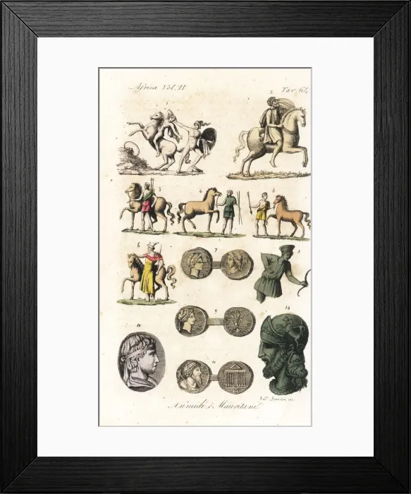 Framed Print : Medals and illustrations of Numidian and Mauritanian Framed Print : Medals and illustrations of Numidian and Mauritanian