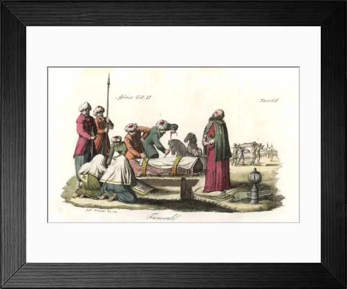 Framed Print : Funeral ceremony and burial of a high-ranking Framed Print : Funeral ceremony and burial of a high-ranking
