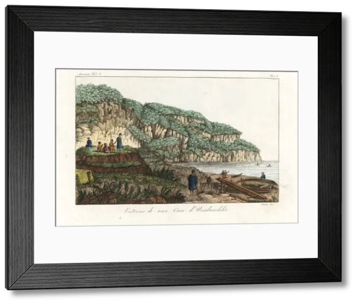Framed Print : Exterior of an Aleut house in Unalaska, early 19th century Framed Print : Exterior of an Aleut house in Unalaska, early 19th century