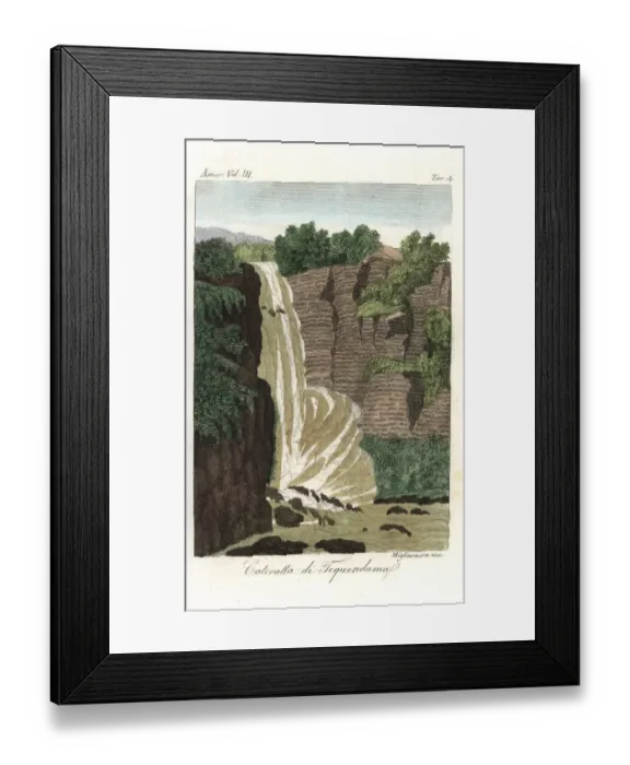 Framed Print : View of the Tequendama Falls, Bogota River, Colombia