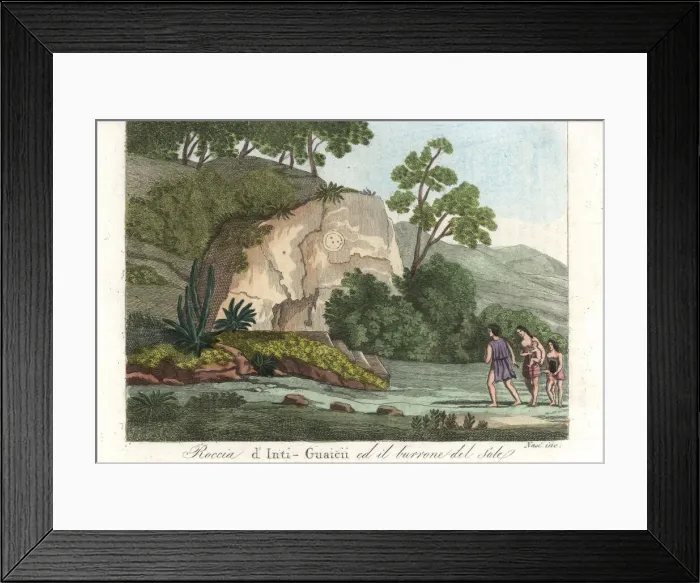 Framed Print : The brother sun design (Inti-Guauqui) near Cannar, Peru Framed Print : The brother sun design (Inti-Guauqui) near Cannar, Peru