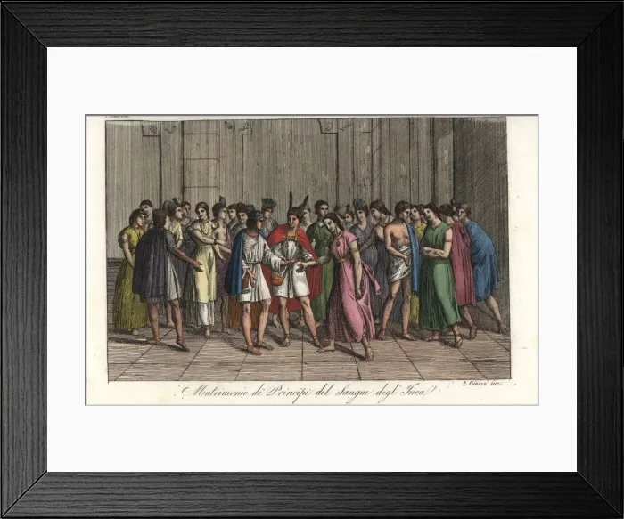 Framed Print : Marriage ceremony among the Inca royal family Framed Print : Marriage ceremony among the Inca royal family