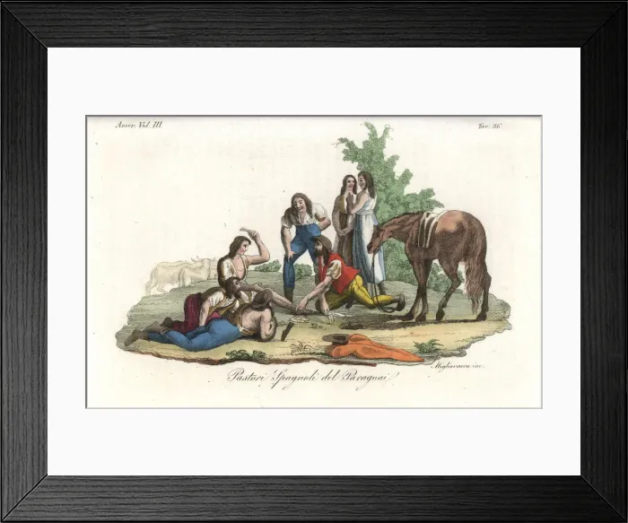 Framed Print : Spanish gaucho cowboys of Paraguay