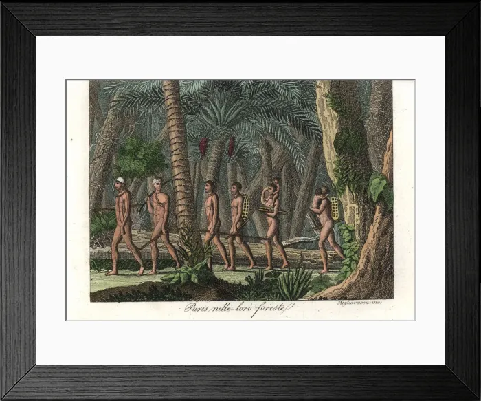 Framed Print : Puri people moving through the Amazon jungle Framed Print : Puri people moving through the Amazon jungle