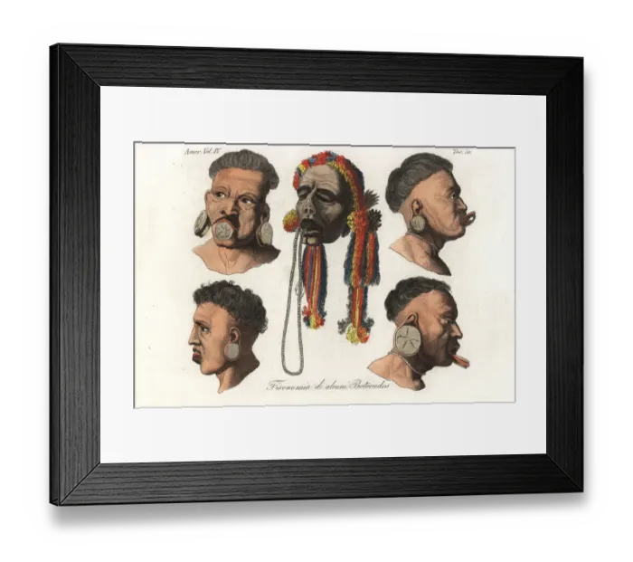 Framed Print : Portraits of Botocudo people of Brazil with Framed Print : Portraits of Botocudo people of Brazil with