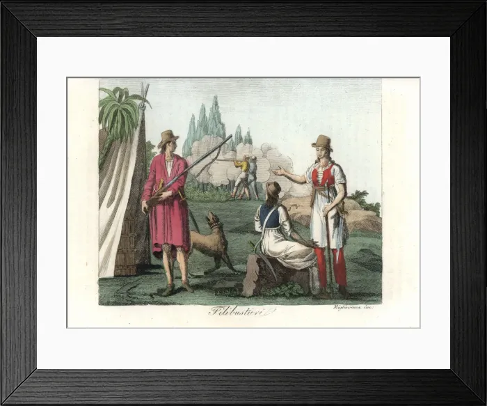 Framed Print : Pirates of the West Indies, armed with musket Framed Print : Pirates of the West Indies, armed with musket