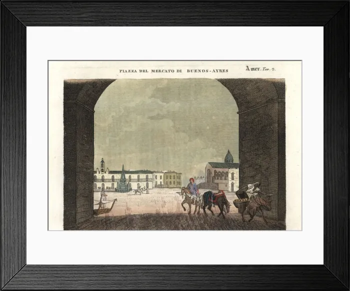 Framed Print : View of the market square in Buenos Aires Framed Print : View of the market square in Buenos Aires